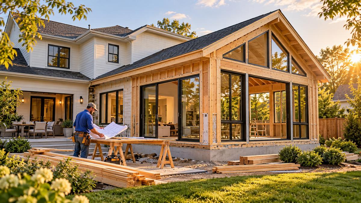 Contractor reviewing plans with a homeowner