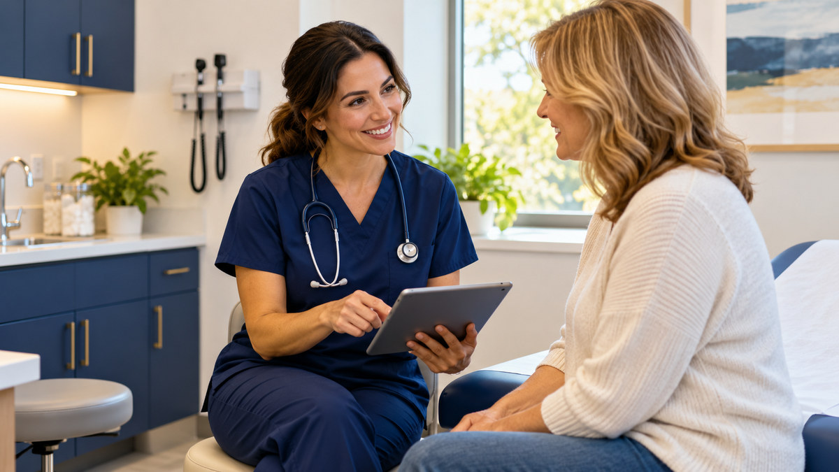 Person reviewing health insurance options